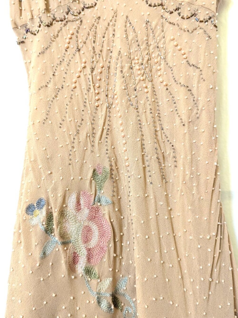 SUE WONG DRESS 8 NEVER WORN BLUSH PEACH MIDI TO TEA LENGTH WITH MATCHING SHAWL - Picture 13 of 13